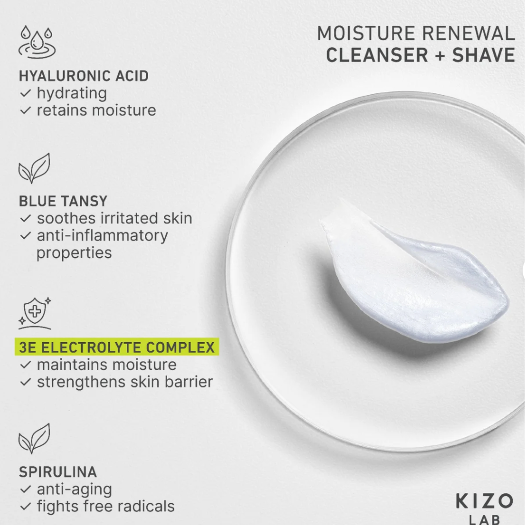 Kizo Lab Moisture Renewal Cleanser + Shave